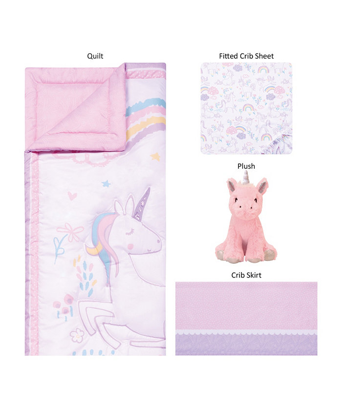 Trend Lab Sammy and Lou Sweet Unicorn 4 Piece Crib Bedding Set