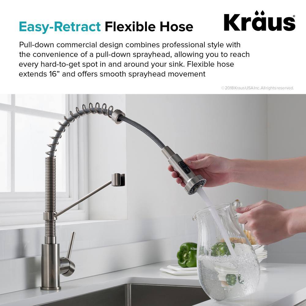 KRAUS Standart PRO All-in-One Undermount Stainless Steel 30 in. Single Bowl Kitchen Sink with Faucet in Stainless Steel KHU100-30-1610-53SS