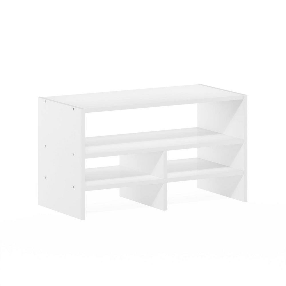 Furinno Hermite White Desk Top Organizing Shelf Bookcase 20316WH