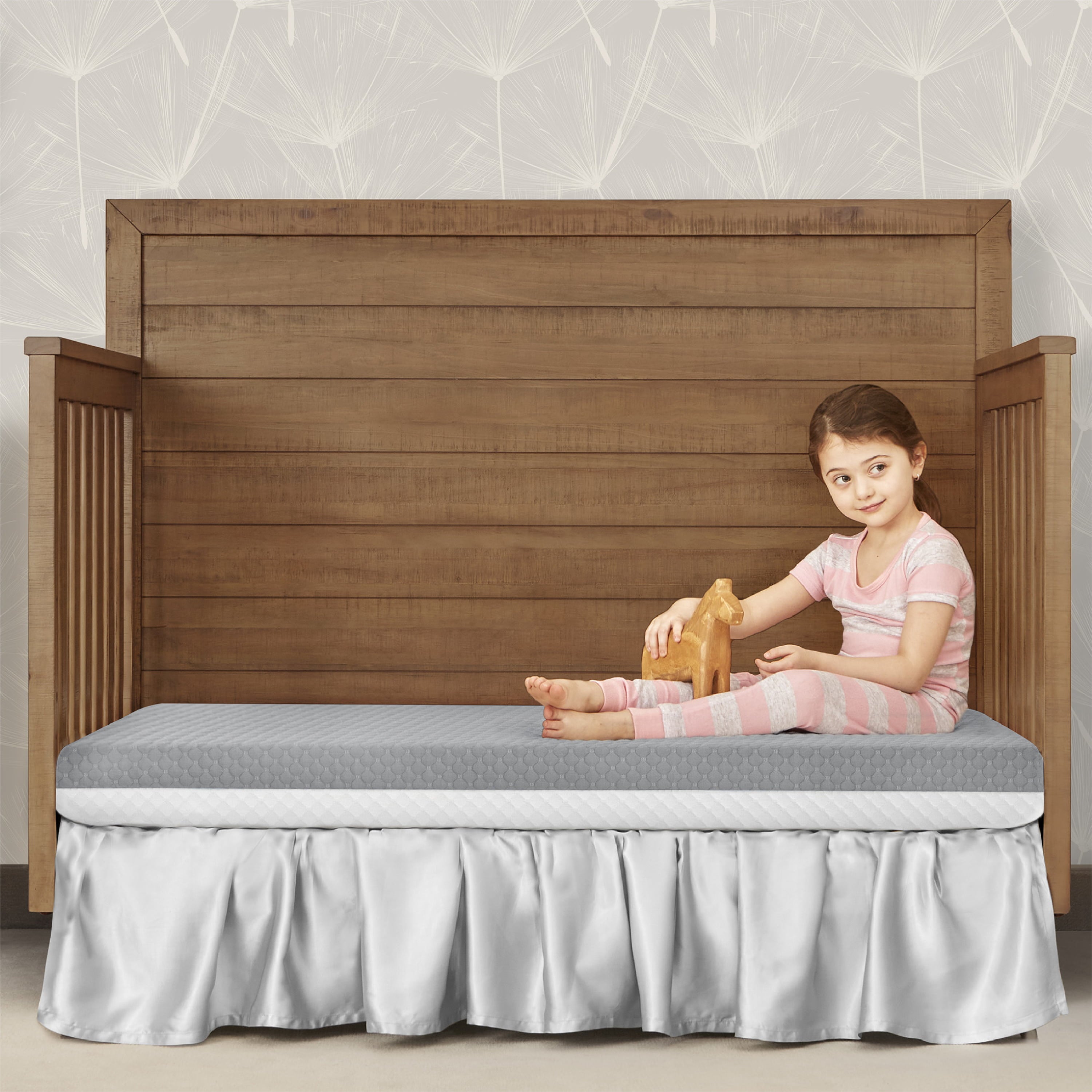 Dream on Me Pure Zen 2 in 1 Crib & Toddler Mattress, Greenguard Gold Certified