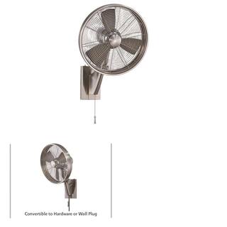 MINKA-AIRE Anywhere 15 in. IndoorOutdoor Brushed Nickel Wall Mount Fan F307-BN