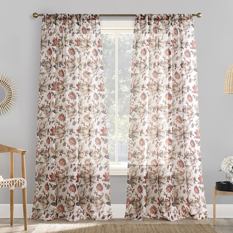 No. 918 Myra Crushed Voile Sheer Rod Pocket Window Curtain Panel