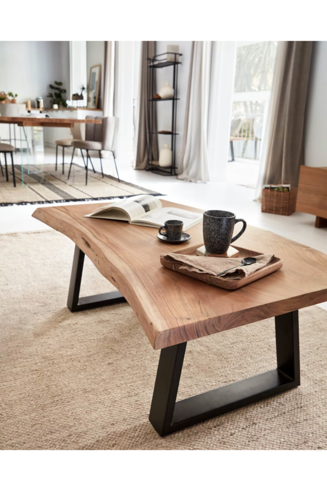 Rectangular Acacia Wood Coffee Table  La Forma Sono   Industrial   Coffee Tables   by Oroa   Distinctive Furniture  Houzz