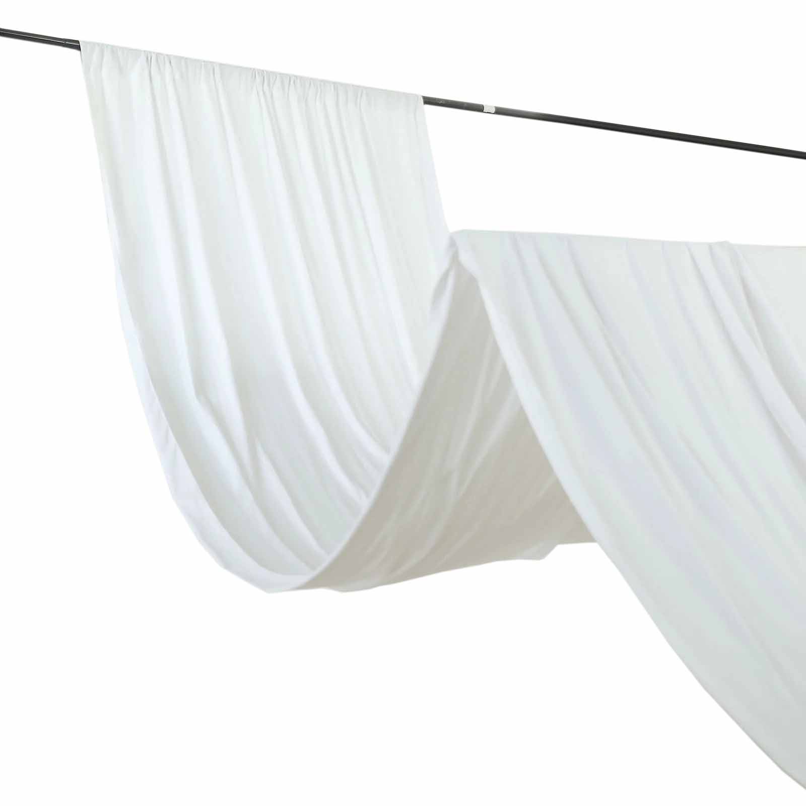 White Scuba Polyester Ceiling/Curtain Draping Fabric, Commercial Grade Fire Retardant Wrinkle Free Backdrop Panel With Rod Pocket - 5ftx40ft