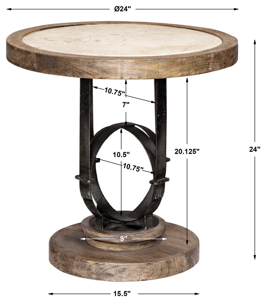 Uttermost Sydney Light Oak Accent Table   Industrial   Side Tables And End Tables   by HedgeApple  Houzz