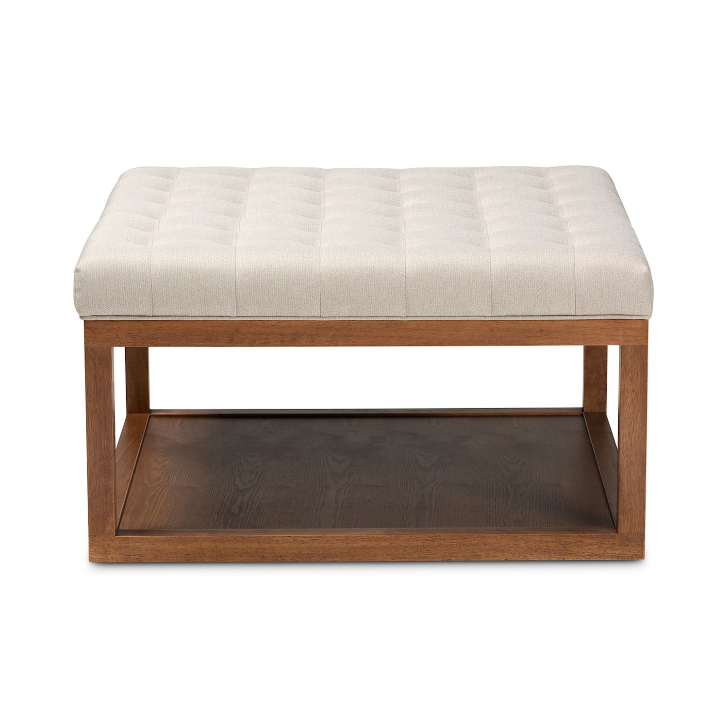 Baxton Studio Alvere Square Tufted Ottoman