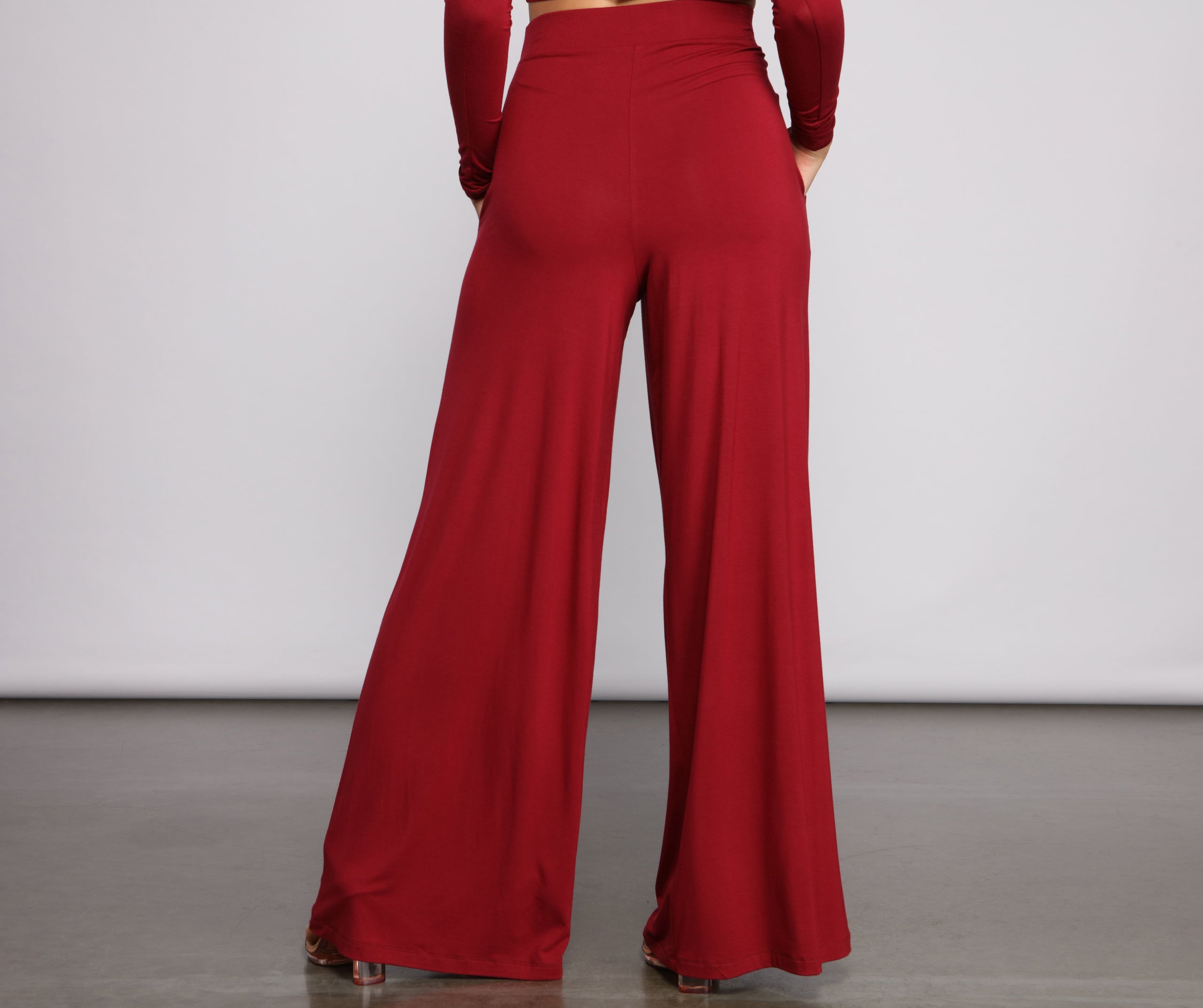 Trendy High Waist Flared Pants