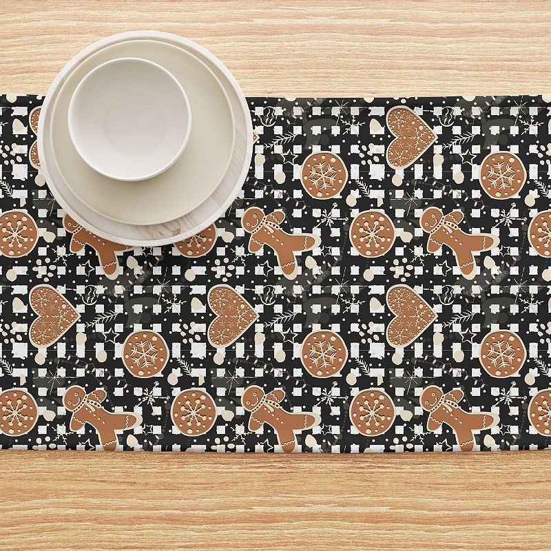 Table Runner， 100% Polyester， 14x108， Gingerbread Plaid