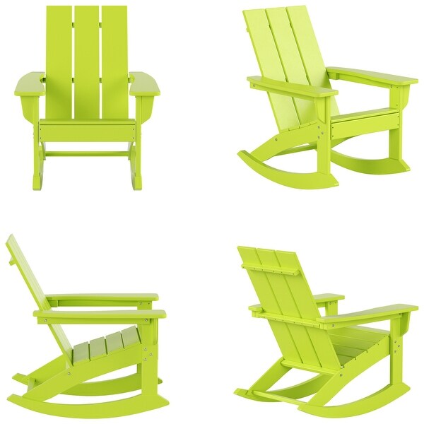 Polytrends Shoreside Modern EcoFriendly All Weather Poly Adirondack Rocking Chairs (Set of 4)