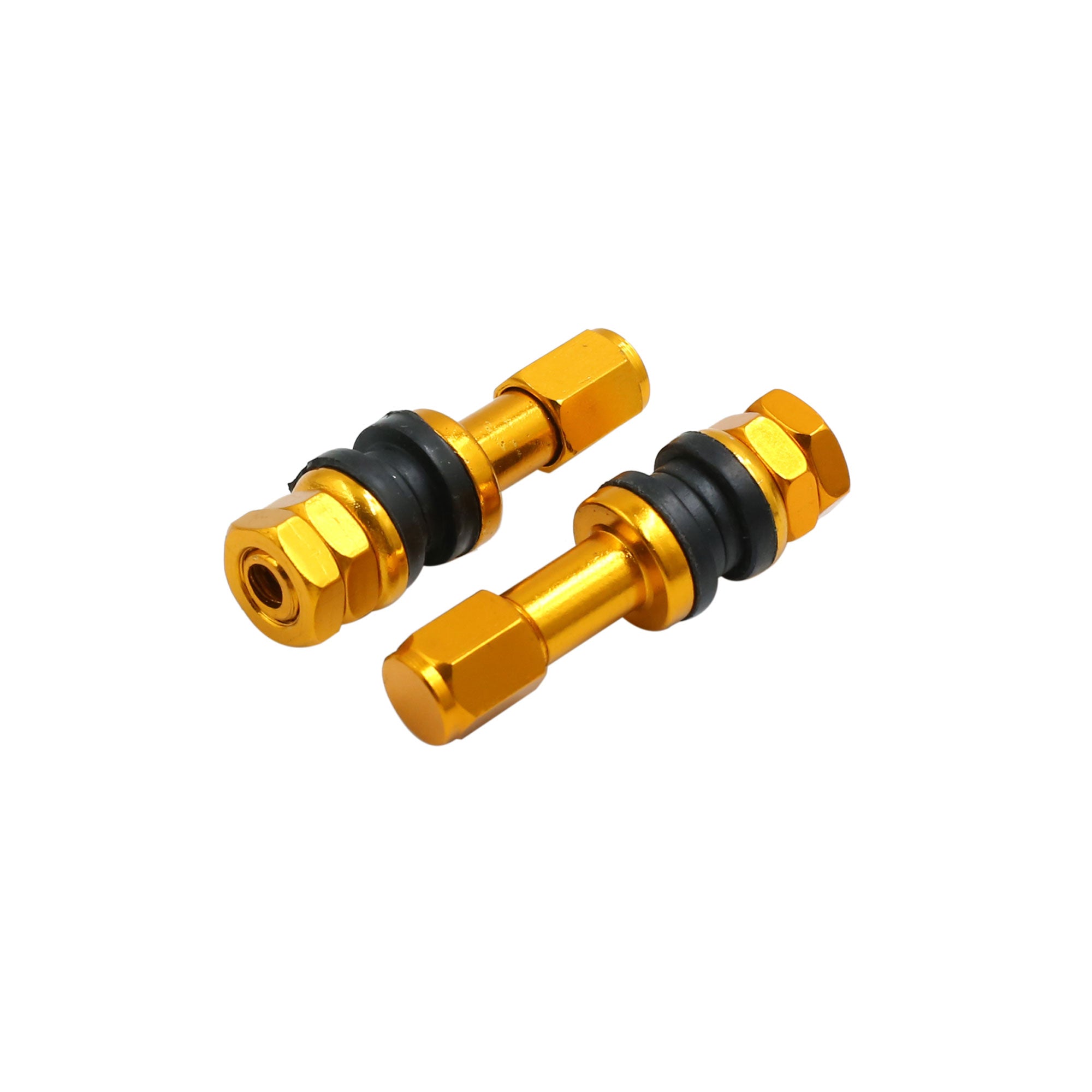 2pcs Gold Tone Bolt In Car Tubeless Wheel Tire Tyre Valve Stem w Dust Cap