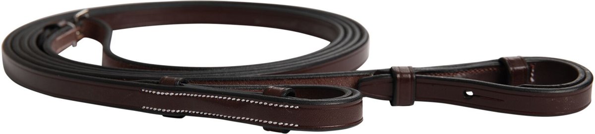 Huntley Equestrian Sedgwick Pelham Flat Curb Horse Reins， Brown， Full