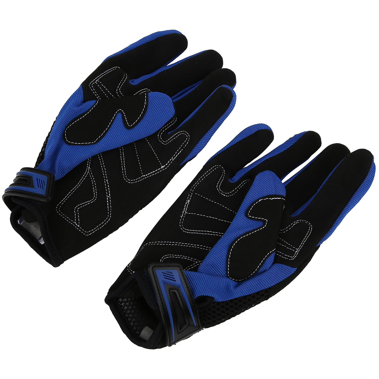 1pair Motorcycle Bike Cycling Breathable Antifall Finger Guard Handguard Unisex Gloves(blue Xl)