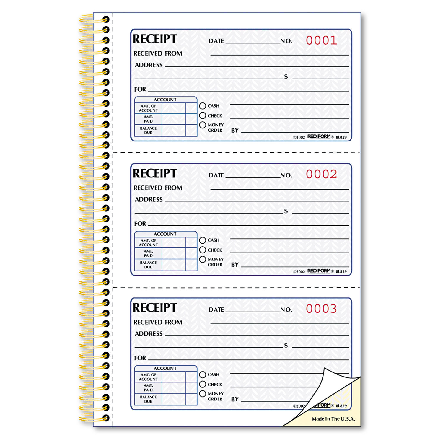 Gold Standard Money Receipt Book by Rediformandreg; RED8L829