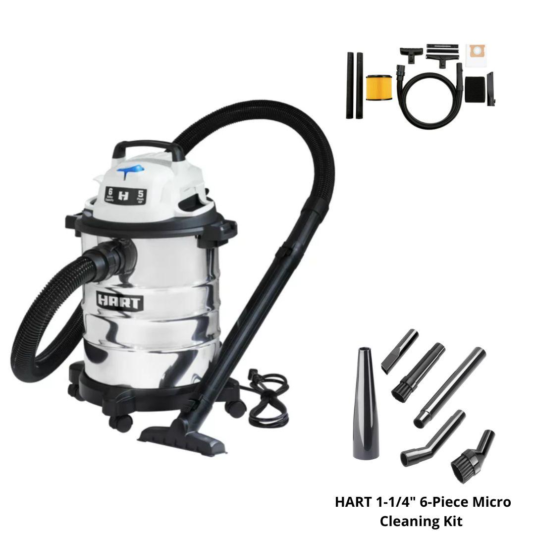 HART 10 Gallon 6 Peak HP Poly Wet/Dry Vacuum With 6-16 Fine Dustbag