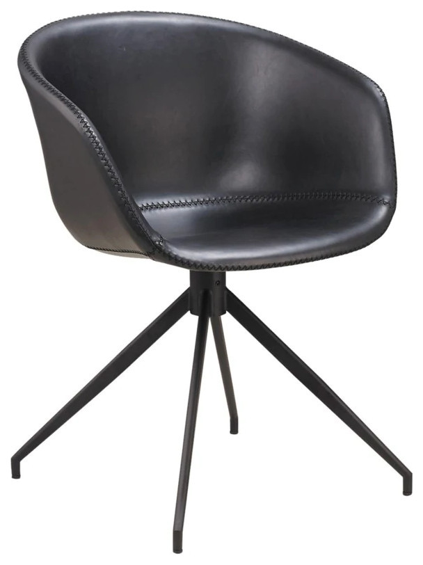 Chiana Dining Chair With Black Double Pu Shell and Black Steel Base   Midcentury   Dining Chairs   by V.S.D Furniture  Houzz