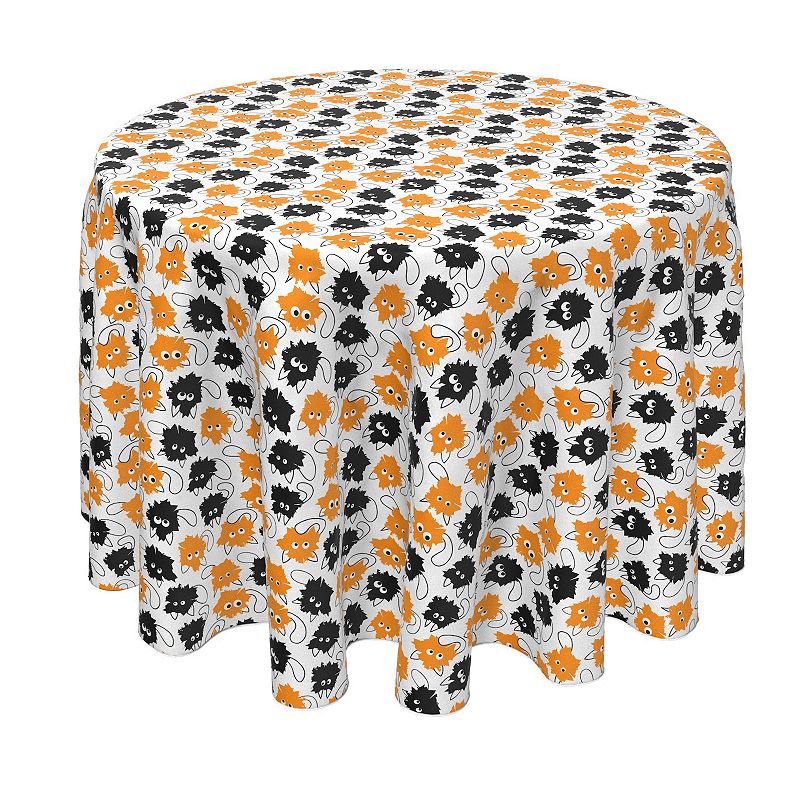 Round Tablecloth， 100% Polyester， 90 Round， Goofy Funny Cats