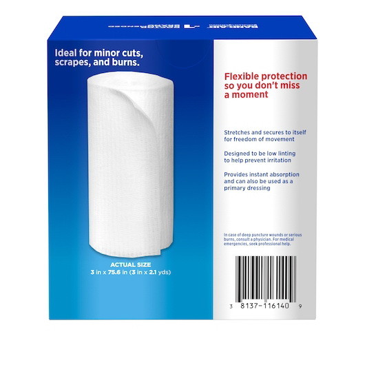 Band Aid Flex Gauze 3 Inch X 1.2 Yard Roll  5 Coun...