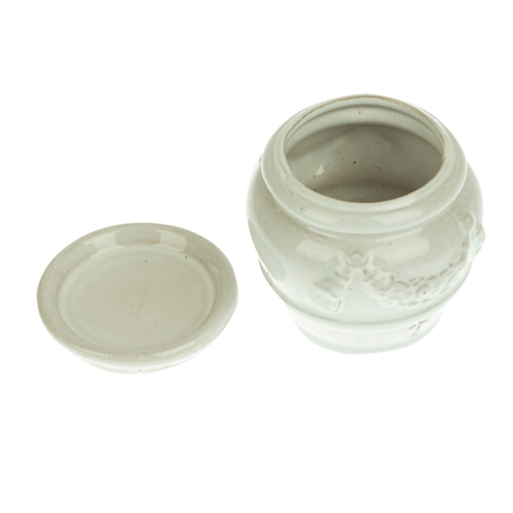Novica Handmade Vintage White Ceramic Flower Pot