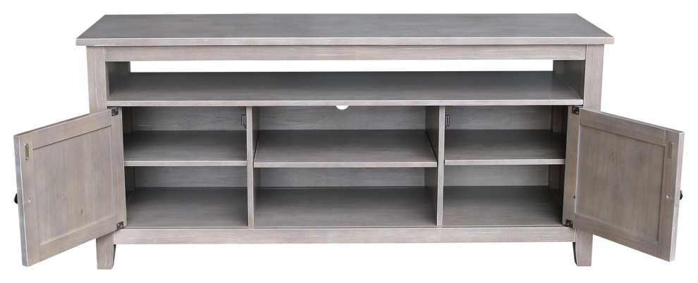 Entertainment / TV Stand with 2 Doors   Farmhouse   Entertainment Centers And Tv Stands   by International Concepts  Houzz