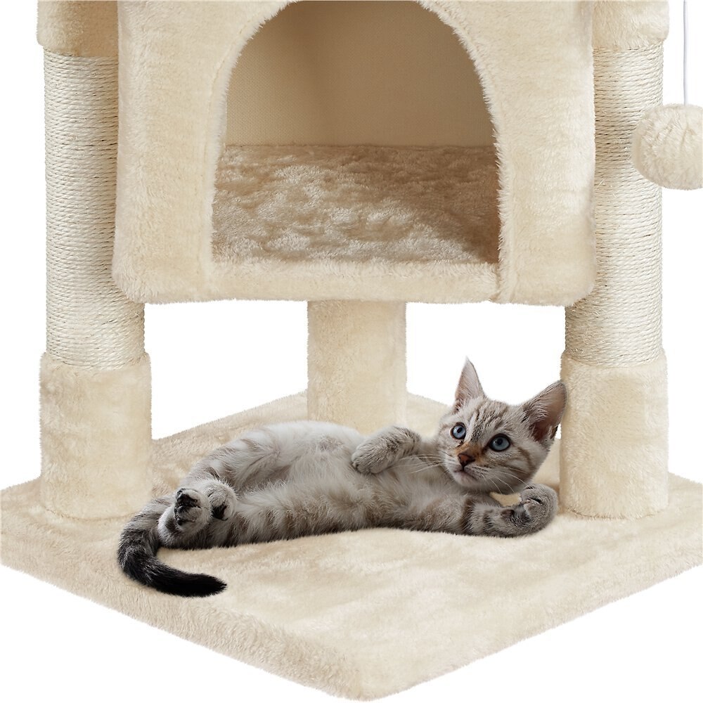 Yaheetech 2-Level 23.5-in Plush Cat Tree and Condo