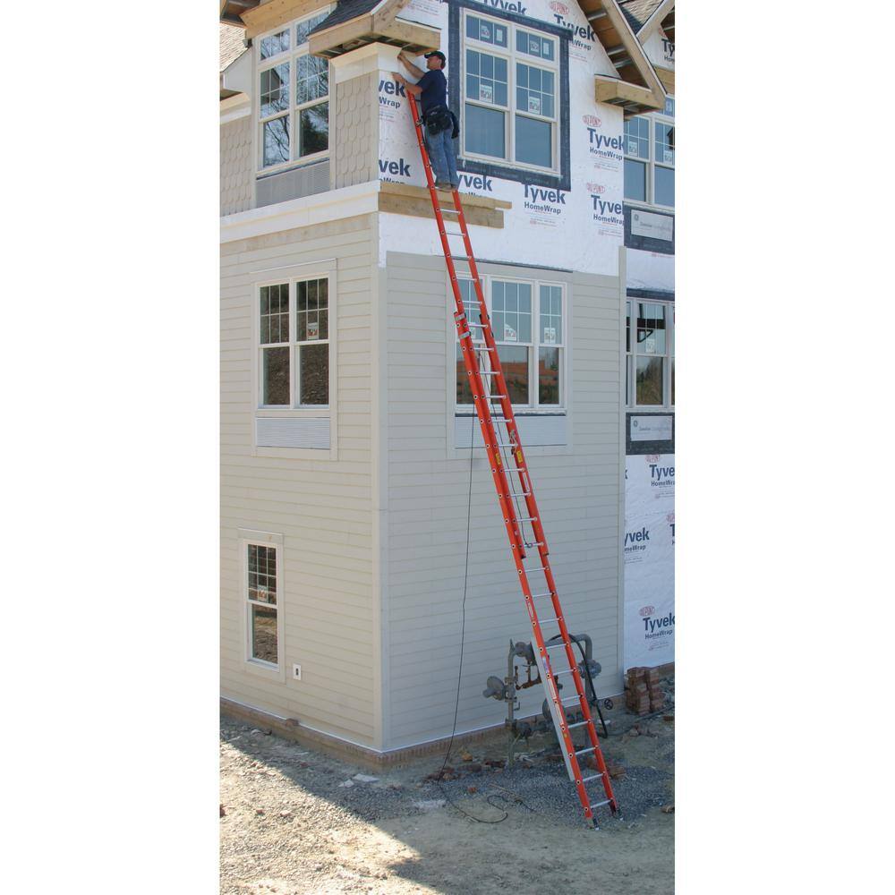 Werner 24 ft. Fiberglass Extension Ladder with 300 lbs. Load Capacity Type IA Duty Rating D6224-2