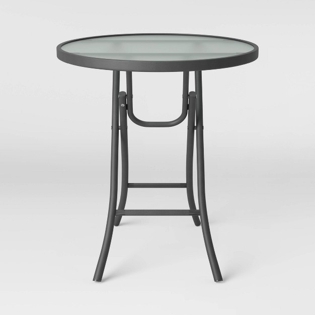 Folding Round Patio Accent Table