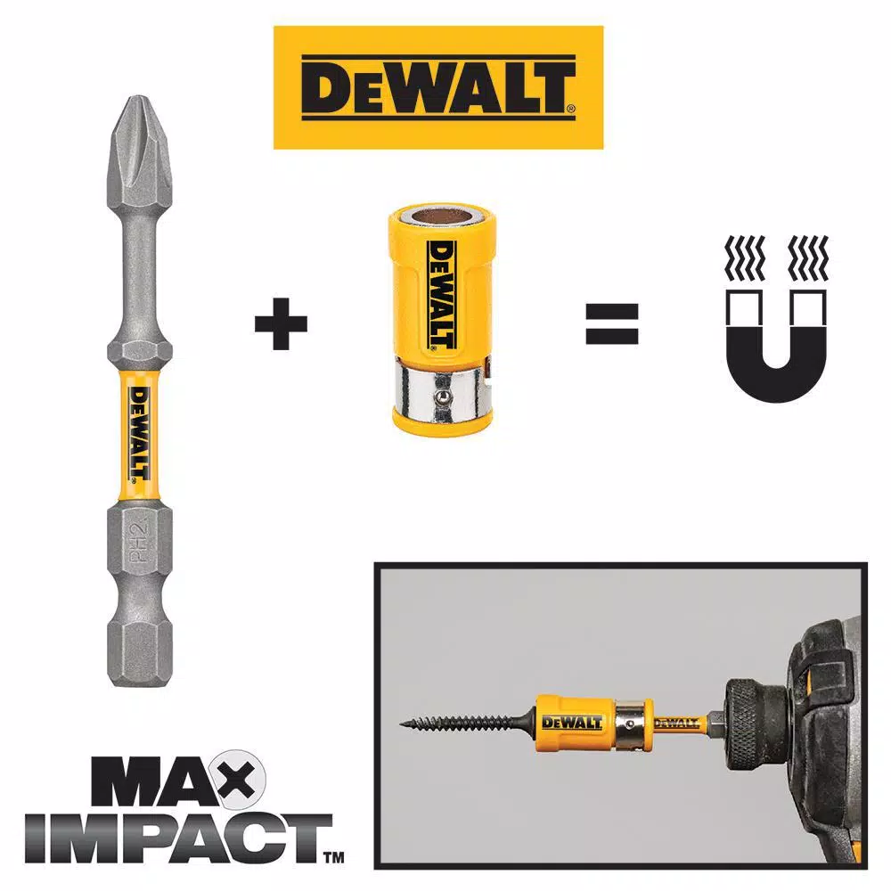 DEWALT MAX IMPACT 2.5 in. #2 Square Bit (15-Piece) with Small Bulk Storage Case with Bonus MAX Impact 6 in. Bit Holder and#8211; XDC Depot