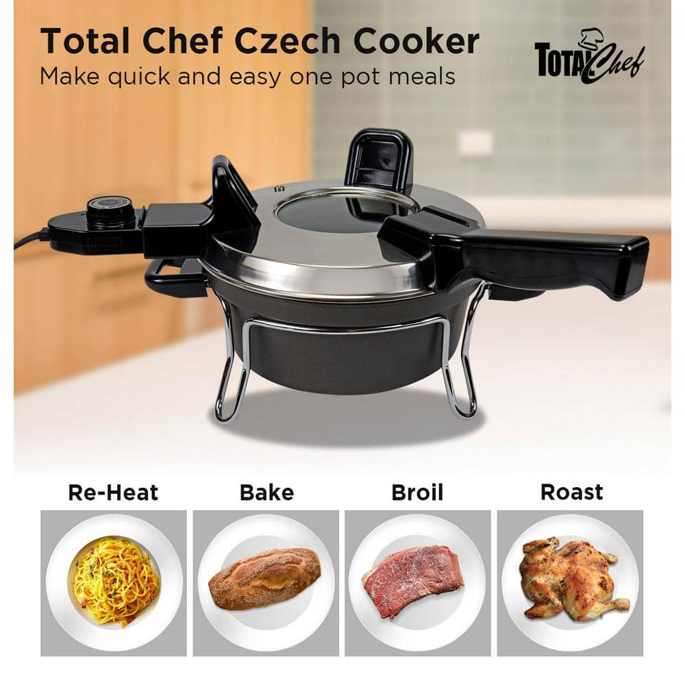 Total Chef Czech Cooker Electric Oven, Classic European Multicooker with Adjustable Temperature TCCZ02SN