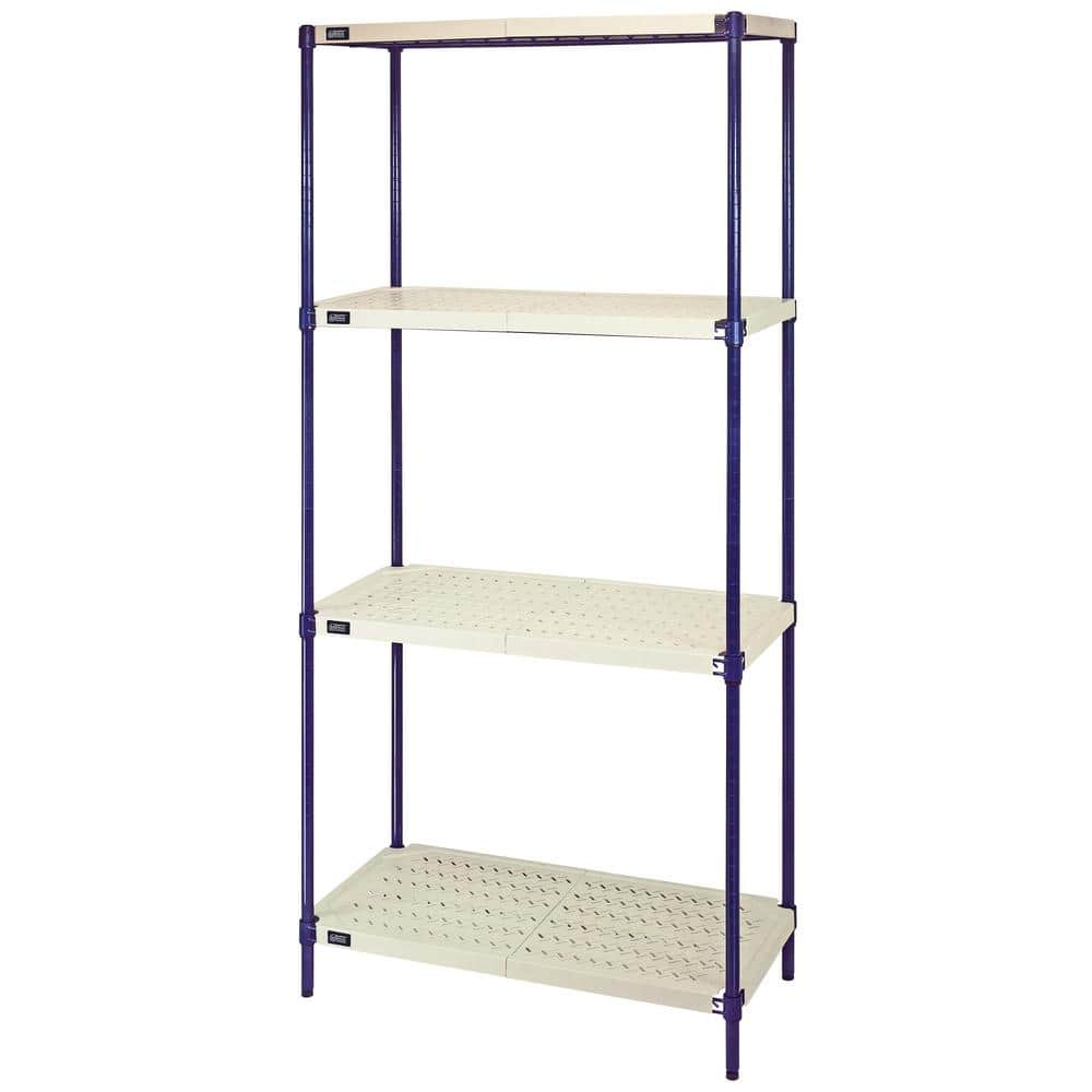 QUANTUM STORAGE SYSTEMS Blue 4-Tier Plastic Shelving Unit (24 in. W x 72 in. H x 36 in. D) RPWR72-2436E