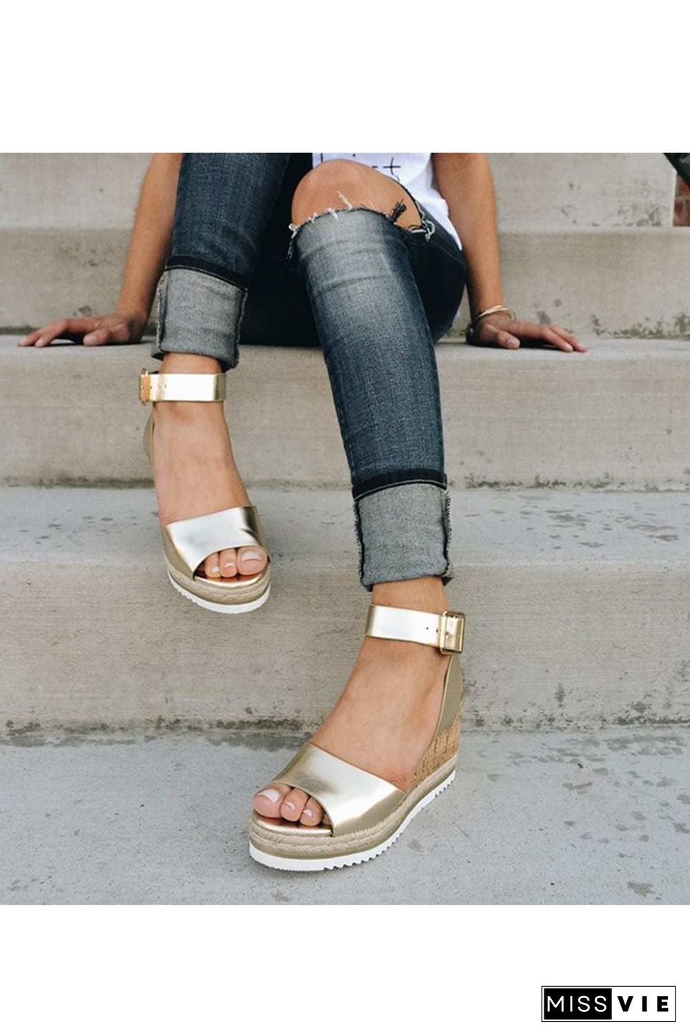 Leisure Muffin Bottom Platform Sandals