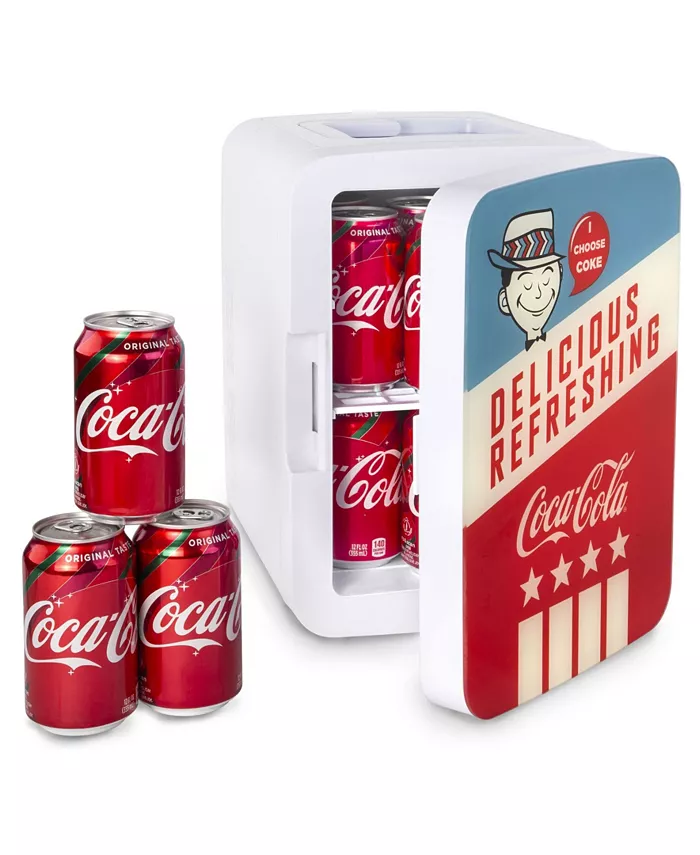 Cooluli Coca-Cola Americana-10L Compact Thermoelectric Cooler And Warmer Mini Fridge