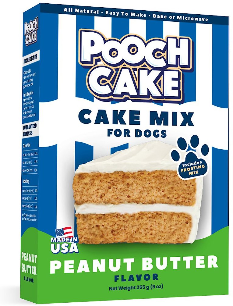 Pooch Cake Basic Starter Plus Peanut Butter Cake Mix with Cake Mold Kit and Pooch Creamery Carob Ice Cream， 9-oz box and 5.25-oz carton