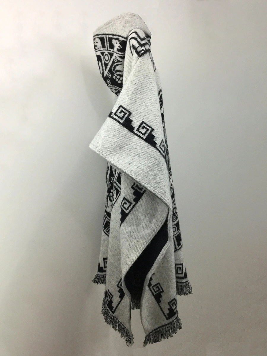 Men's Ethnic Geometric Printed Hooded Cloak