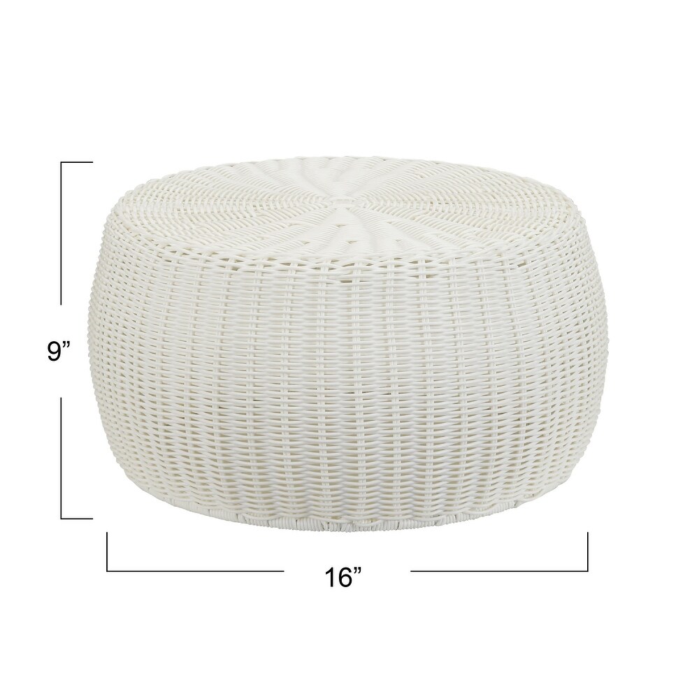 Handwoven Resin Storage Stool Ottoman