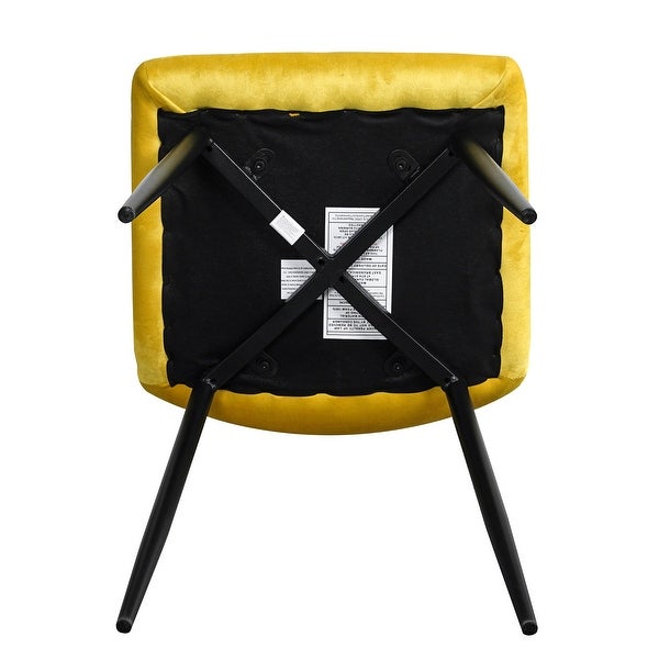 Set of 4 Modern Velvet Dining Chairs ， Fabric Accent Upholstered Chairs Side Chair with Black Legs for Dinning room