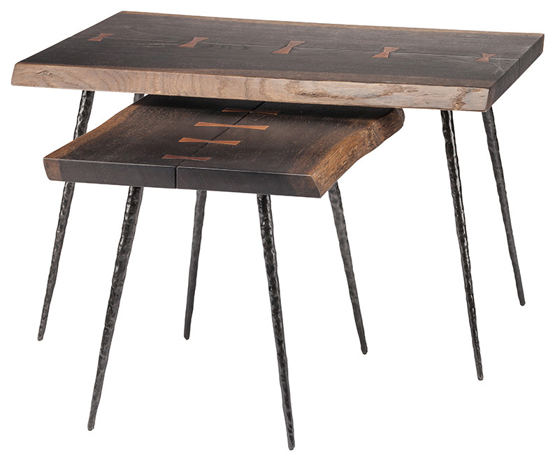 Nexa Seared Side Table   Industrial   Side Tables And End Tables   by Nuevo  Houzz