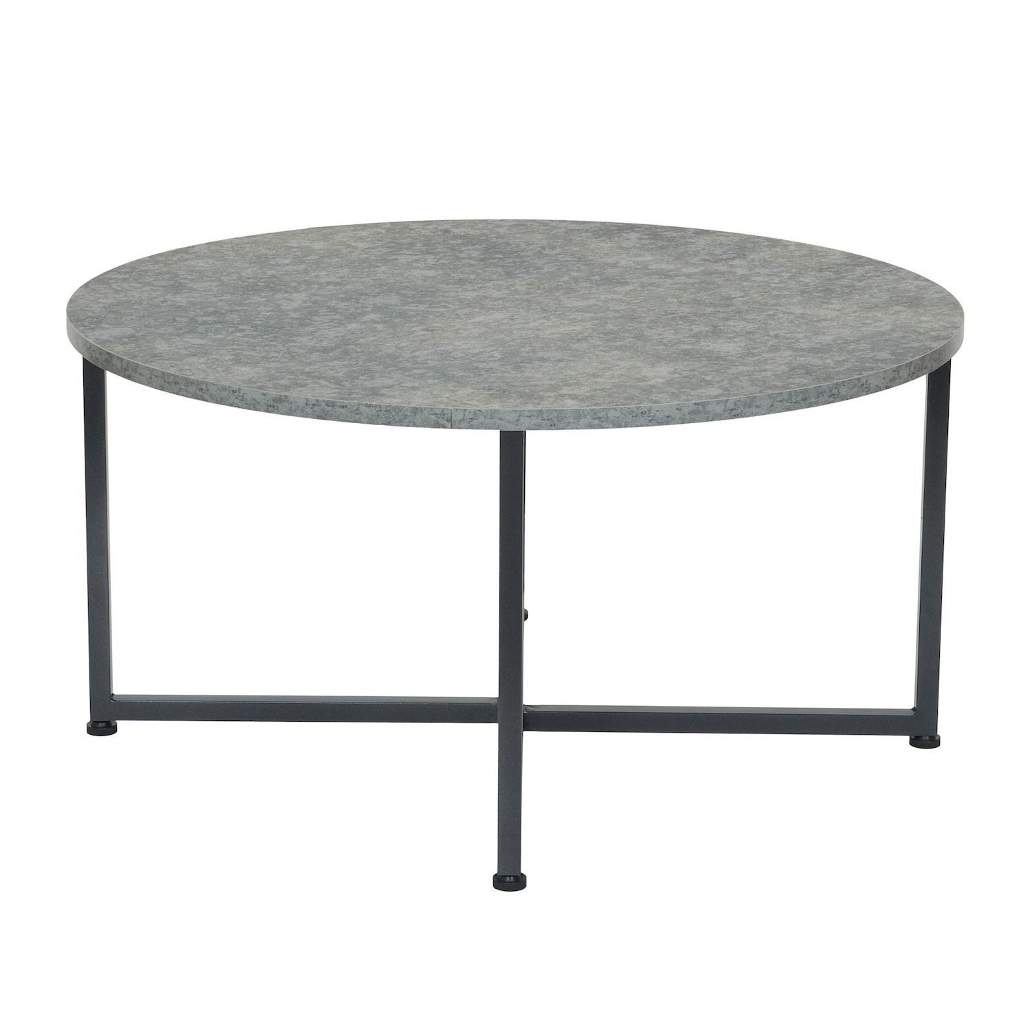 Household Essentials Faux-Concrete Round Coffee Table