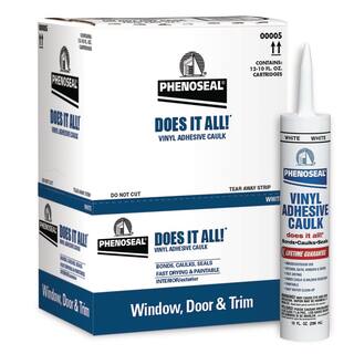 Phenoseal Does It All 10 oz. White ExteriorInterior Vinyl Adhesive Caulk (24-Pack) 5113600522