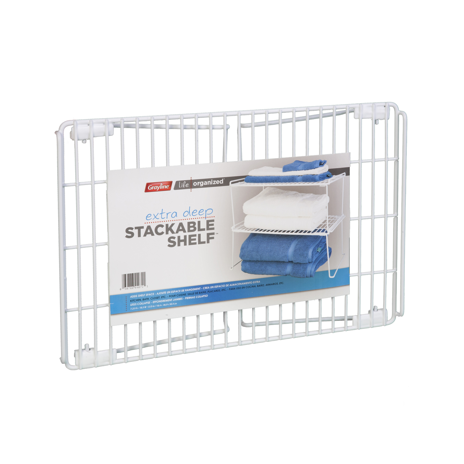 Grayline Life Organized 12 in. H X 8-3/4 in. W X 19-3/4 in. L PE Coated White Stackable Shelf