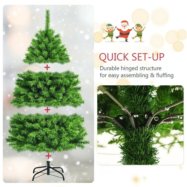 Unlit Artificial Christmas Tree with Metal Stand