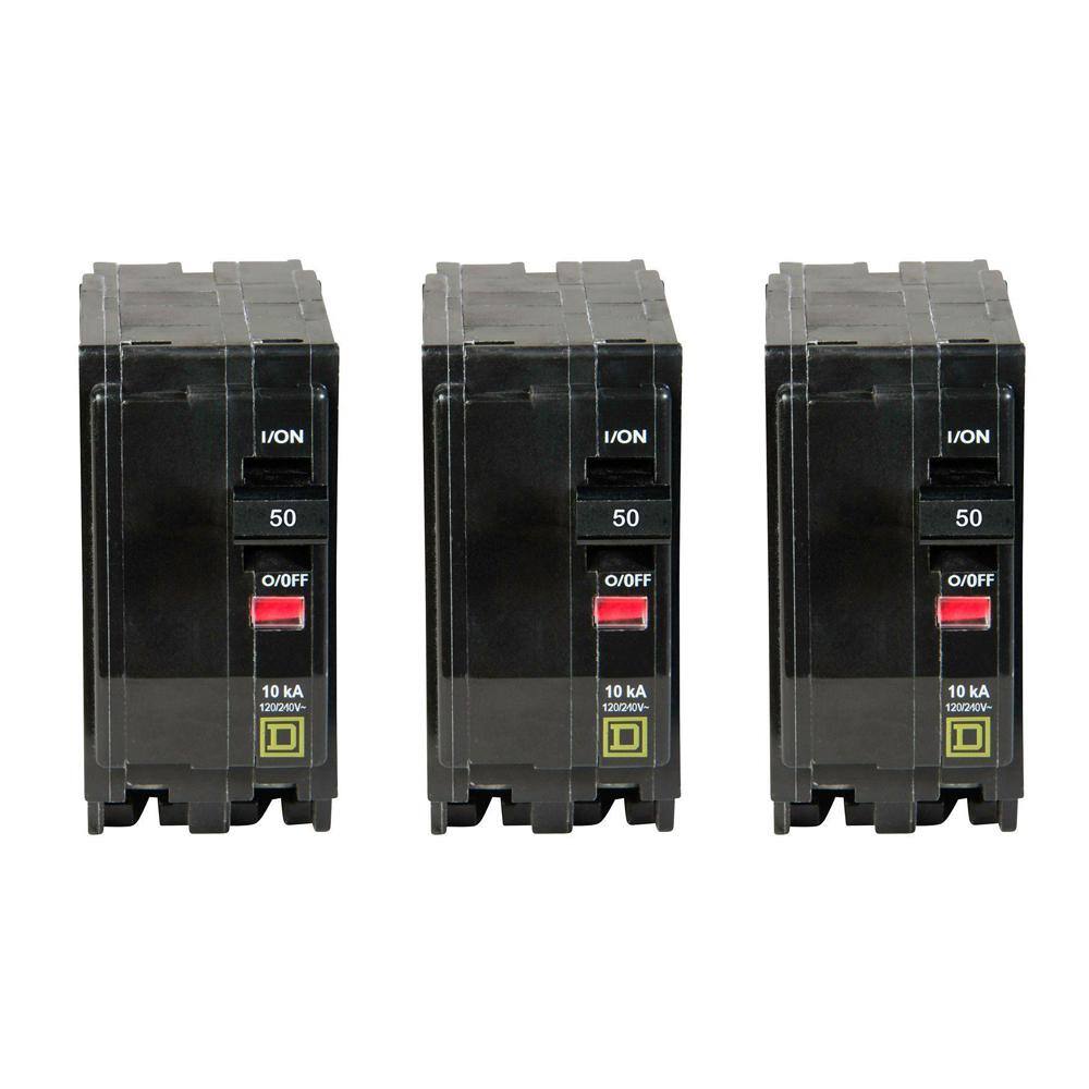 Square D QO 50 Amp 2-Pole Circuit Breaker (3-Pack) QO250CP3