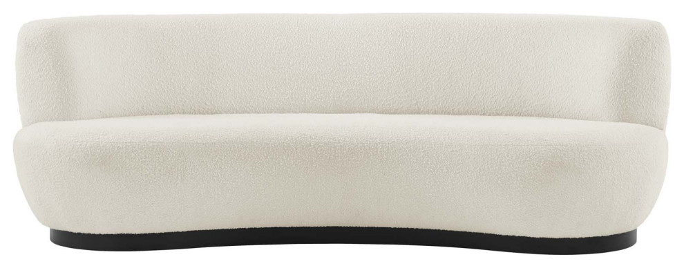 Kindred Upholstered Fabric Sofa  Black Ivory   Contemporary   Sofas   by Homesquare  Houzz