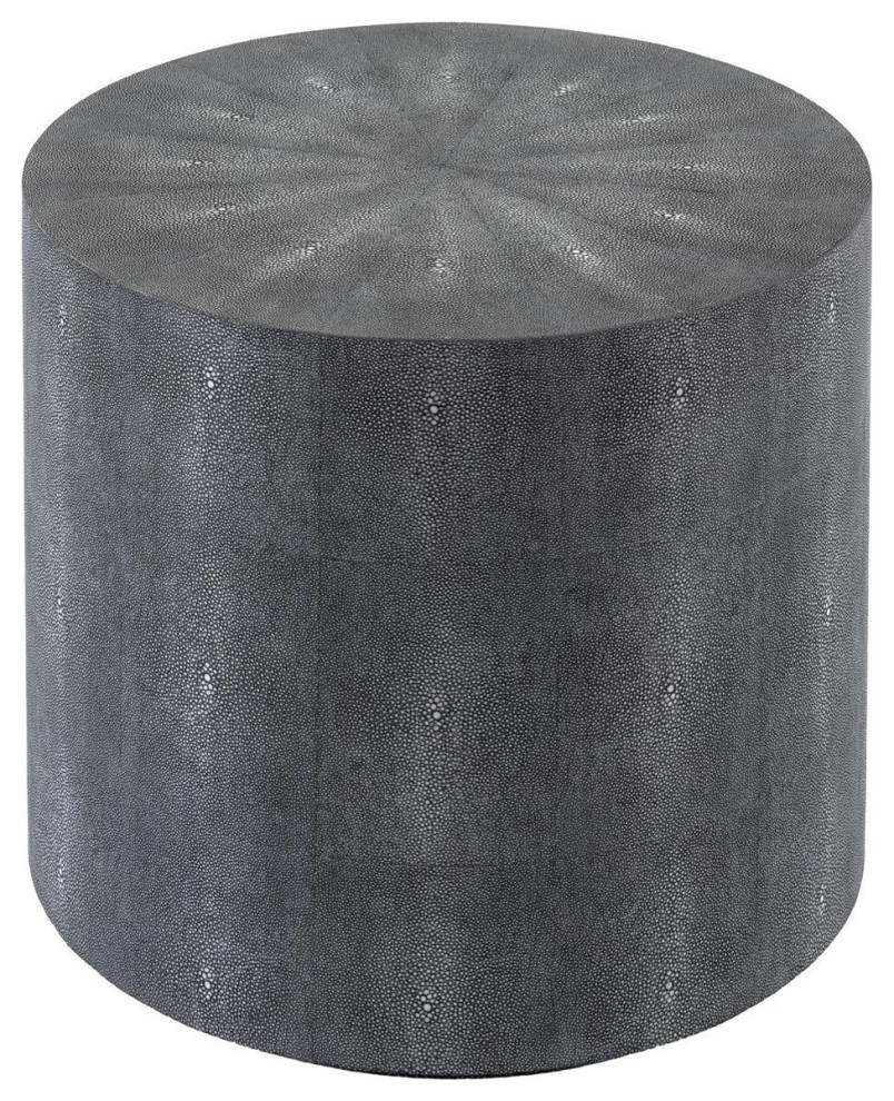 Javon Faux Shagreen End Table  Black   Contemporary   Side Tables And End Tables   by Rustic Home Furniture Deco  Houzz