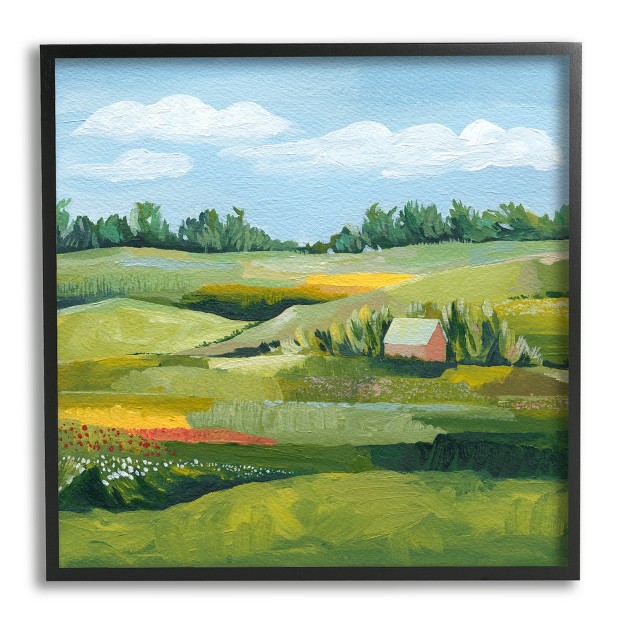 Stupell Industries Peaceful Farmland Fields Greenery Framed Giclee Art