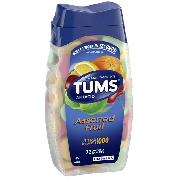 Tums 72 Ct Ultra Strength Antacid Chewable Assorted Fruit