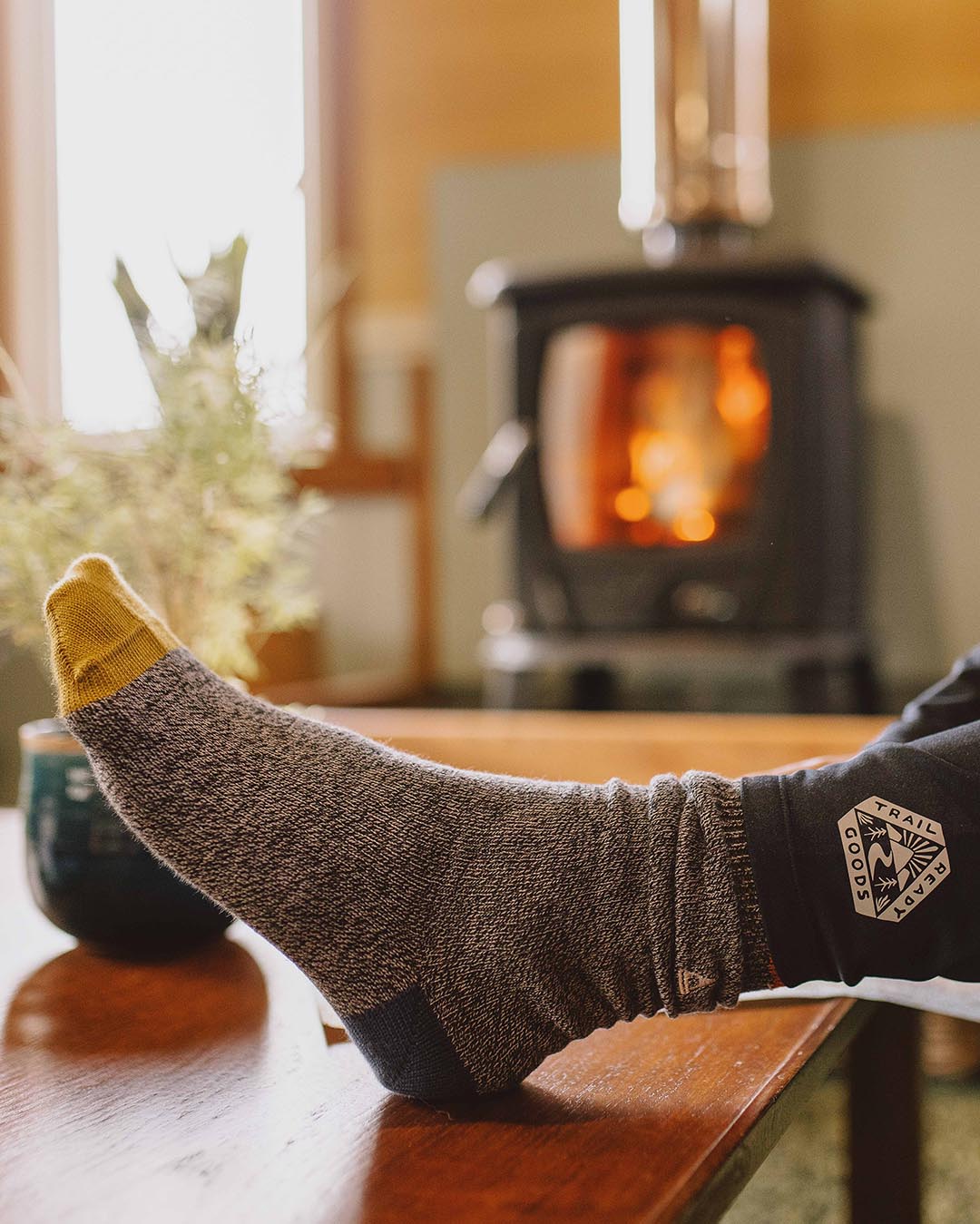 Bothy Organic Midweight Socks - Black/Charcoal Marl