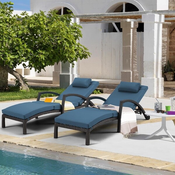 EROMMY Outdoor Patio Lounge Chair，Adjustable Recliner Outdoor Lounge Chairs，Multiple Colors Available