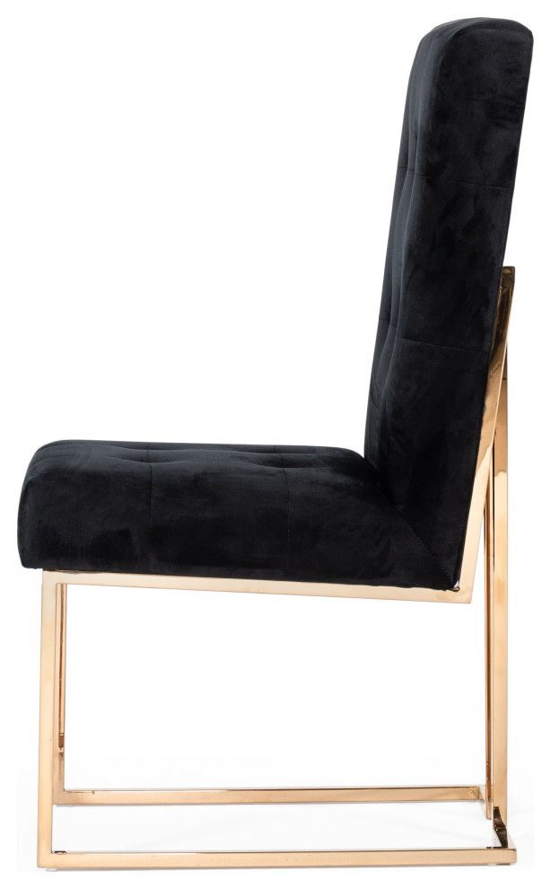 Modrest Legend Modern Black and Rosegold Dining Chair  Set of 2   Contemporary   Dining Chairs   by Vig Furniture Inc.  Houzz