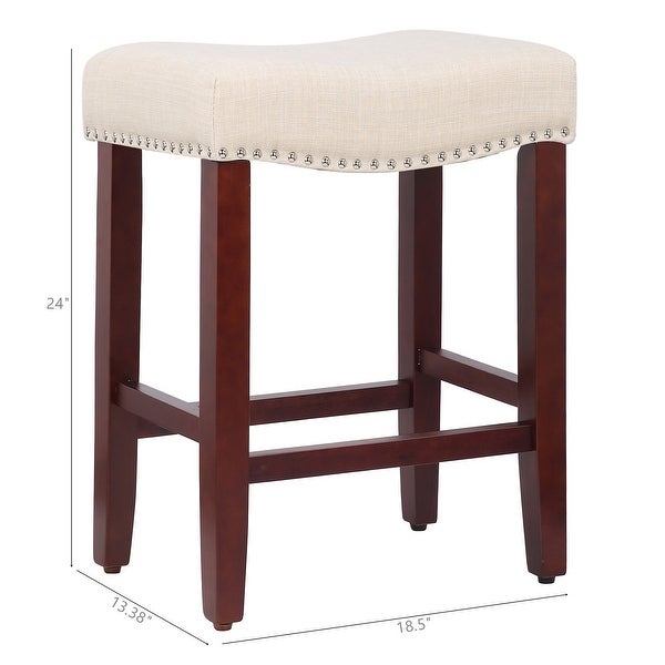 Henley 24-inch Saddle Nailhead Counter Barstool