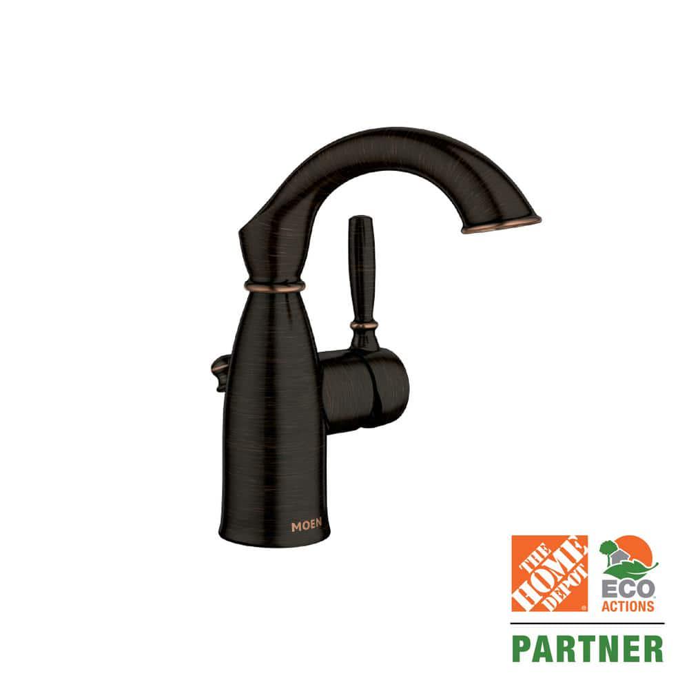 MOEN Sarona Single Hole SingleHandle Bathroom Faucet in Mediterranean Bronze